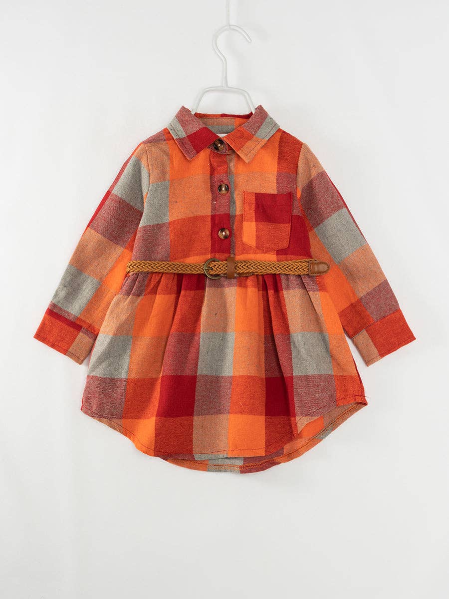 Orange Plaid Shirt Dress 6Y Orange Plaid Shirt Dress 6Y