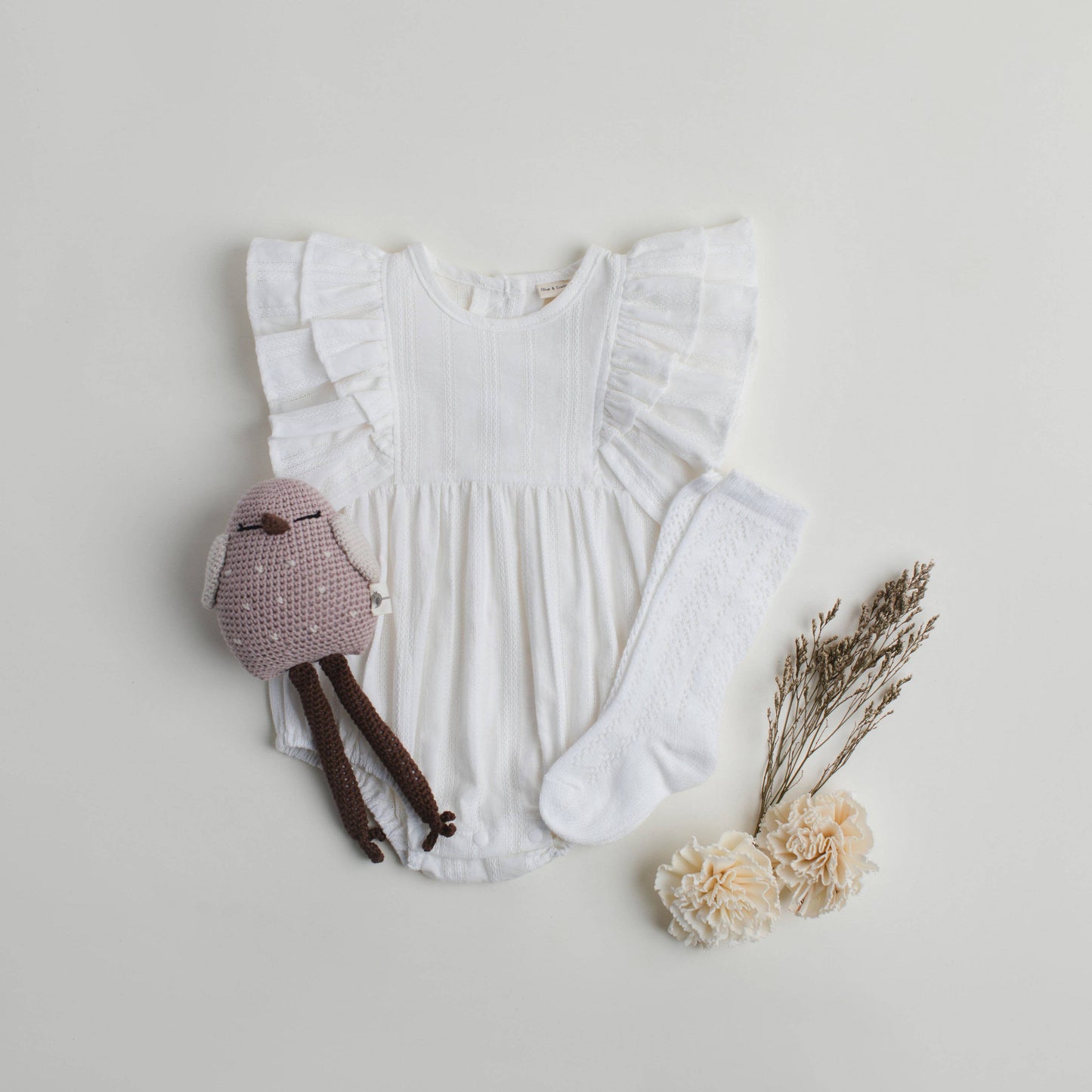 White Sleeveless Cotton Bubble Romper