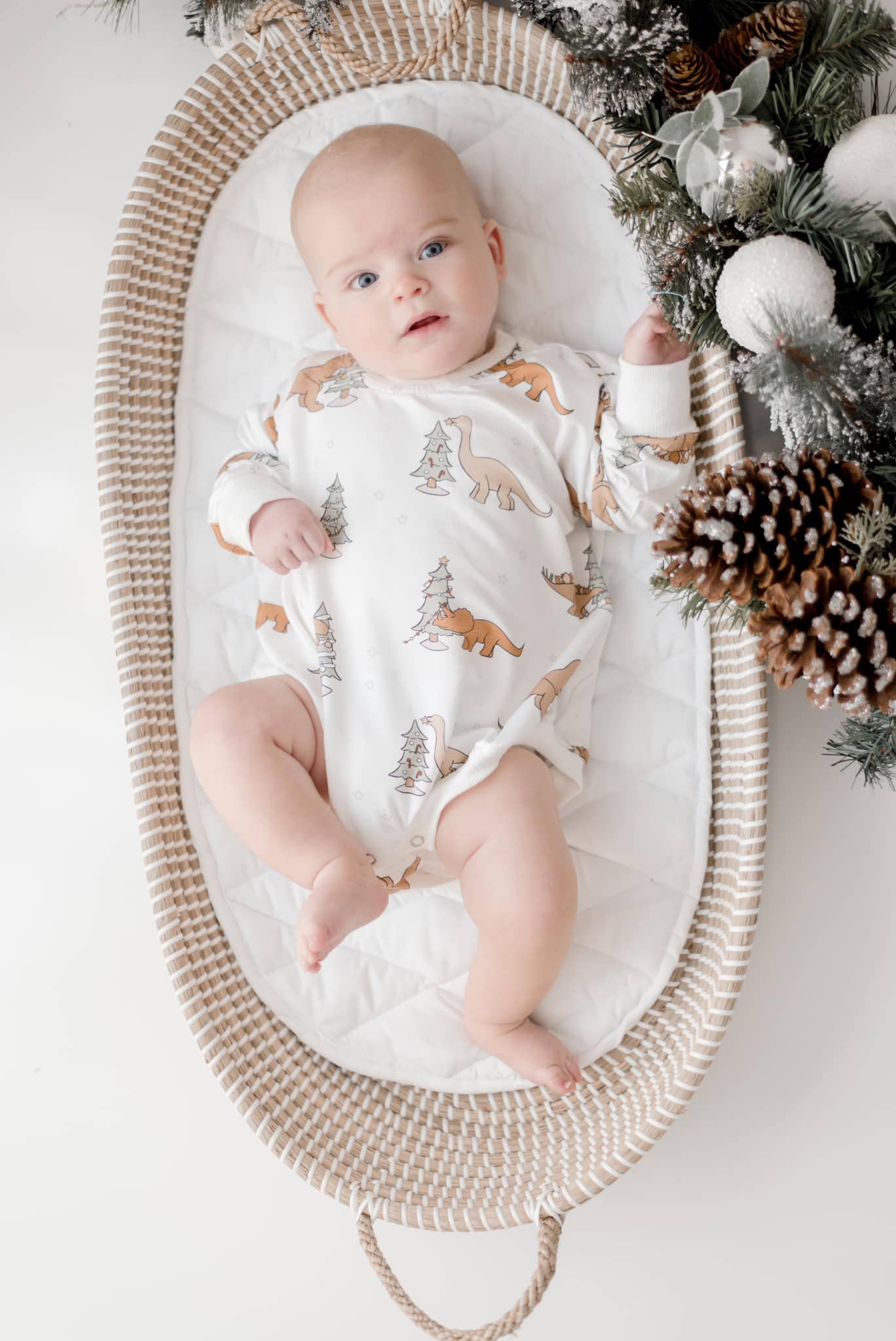 Christmas Dinosaur Bamboo Bubble Romper