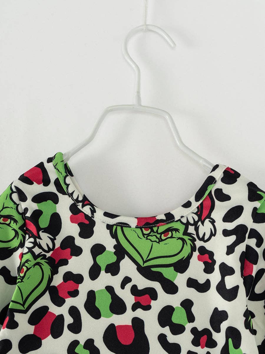 Grinchy Leopard Print Twirl Dress