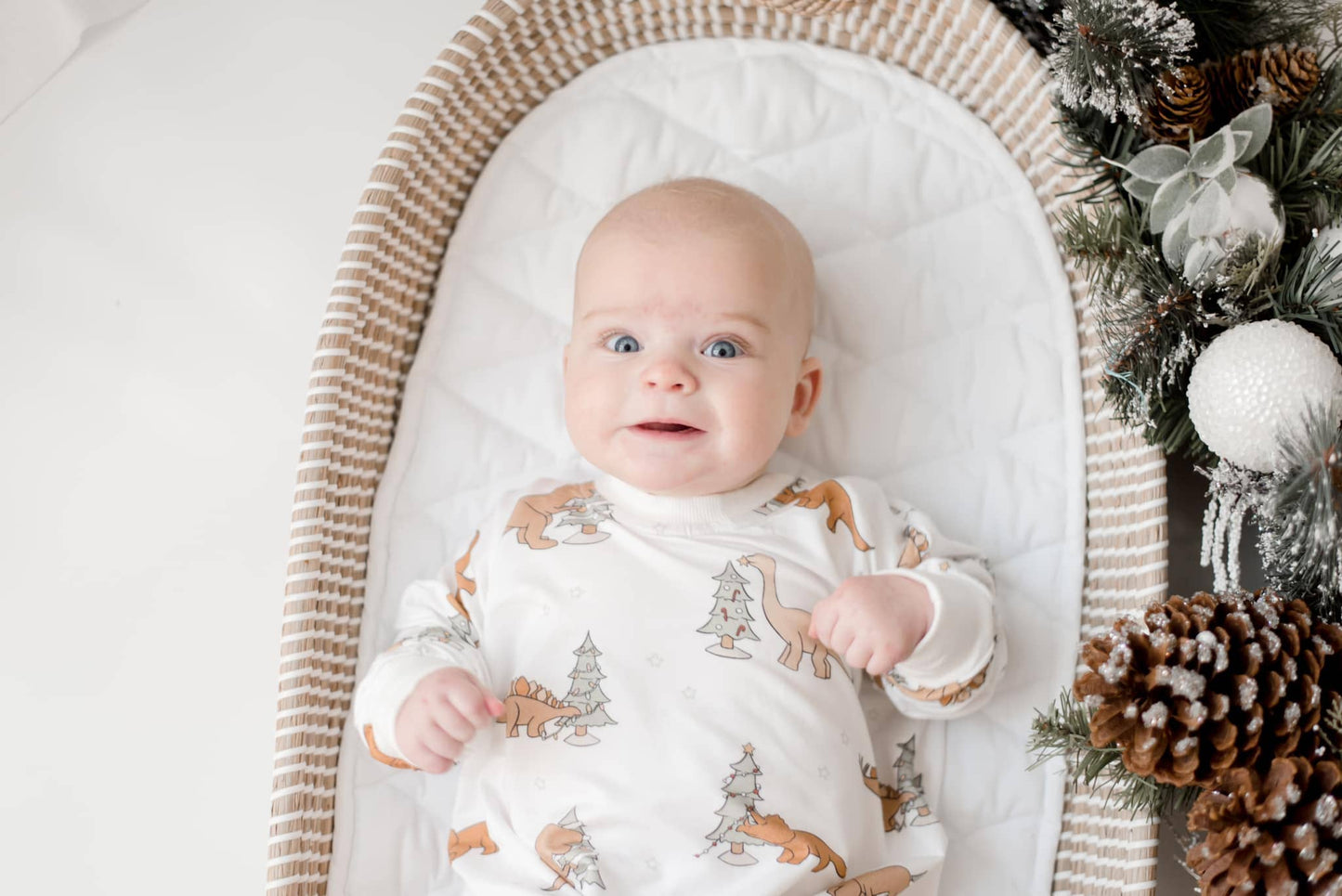 Christmas Dinosaur Bamboo Bubble Romper