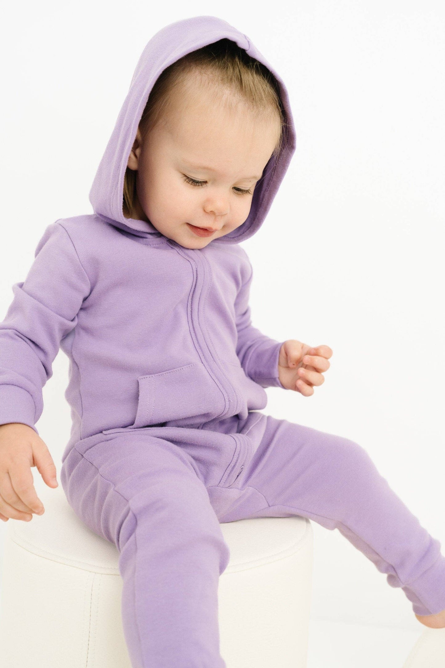 Zip Up Sweatsuit Hooded Romper