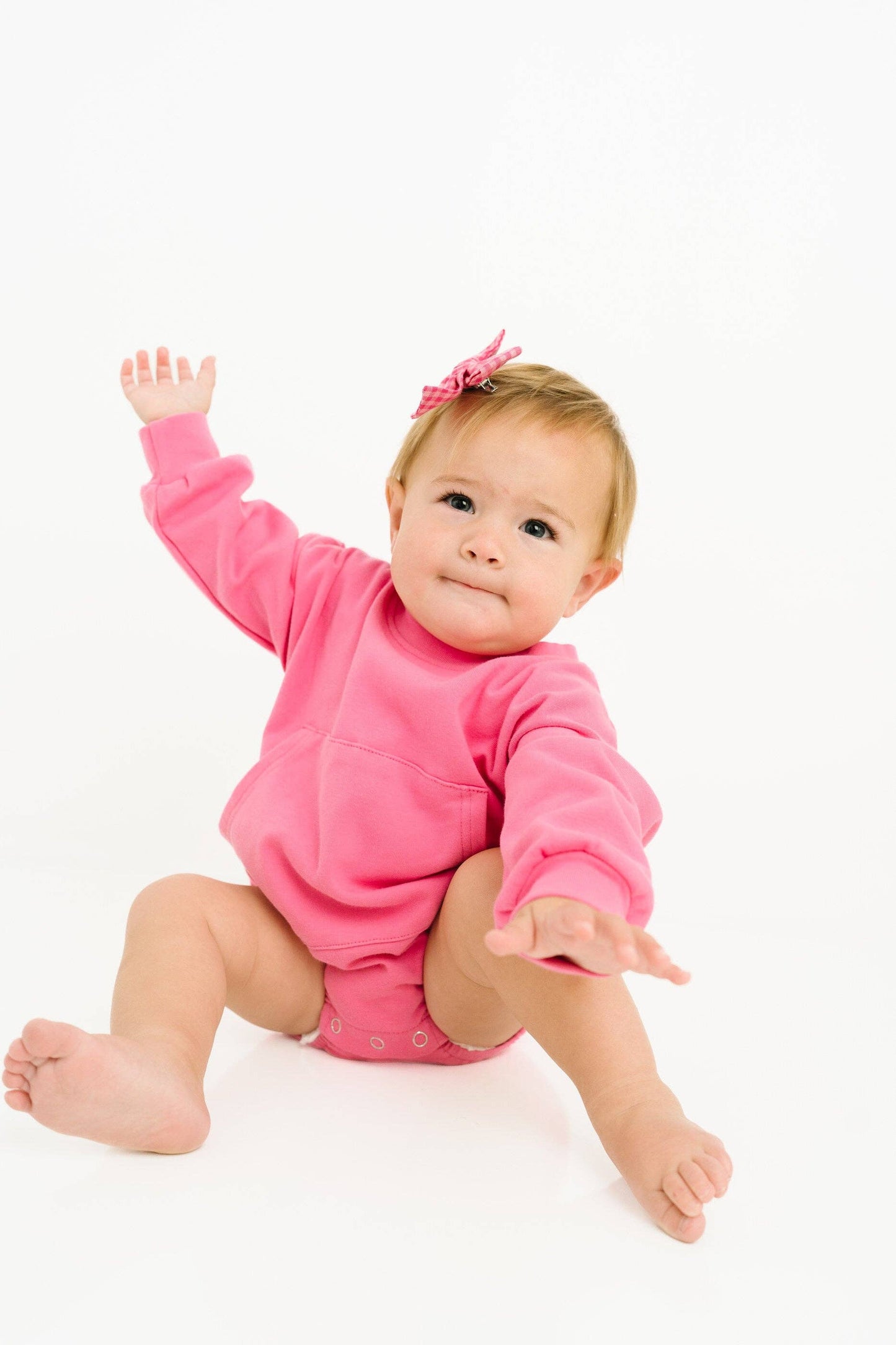 Bright Pink Sweatshirt Romper