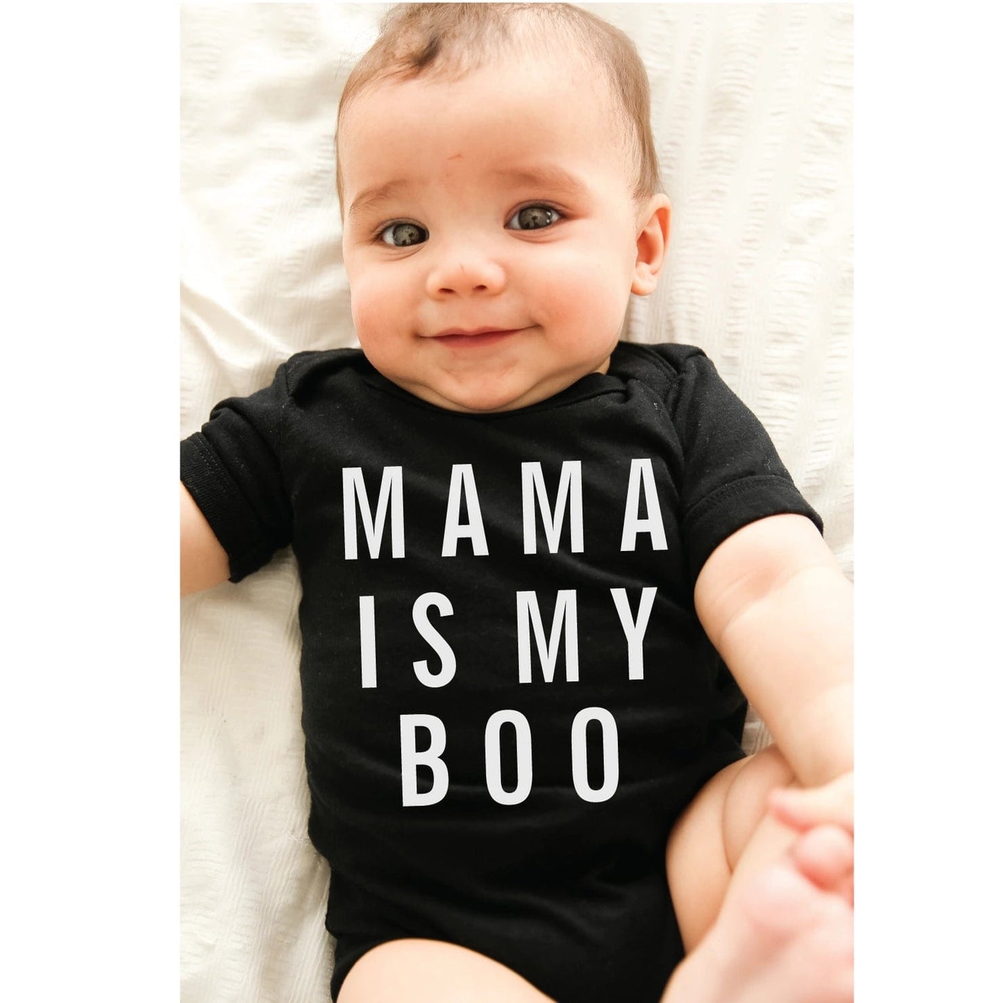 Mama is My Boo bodysuit in black