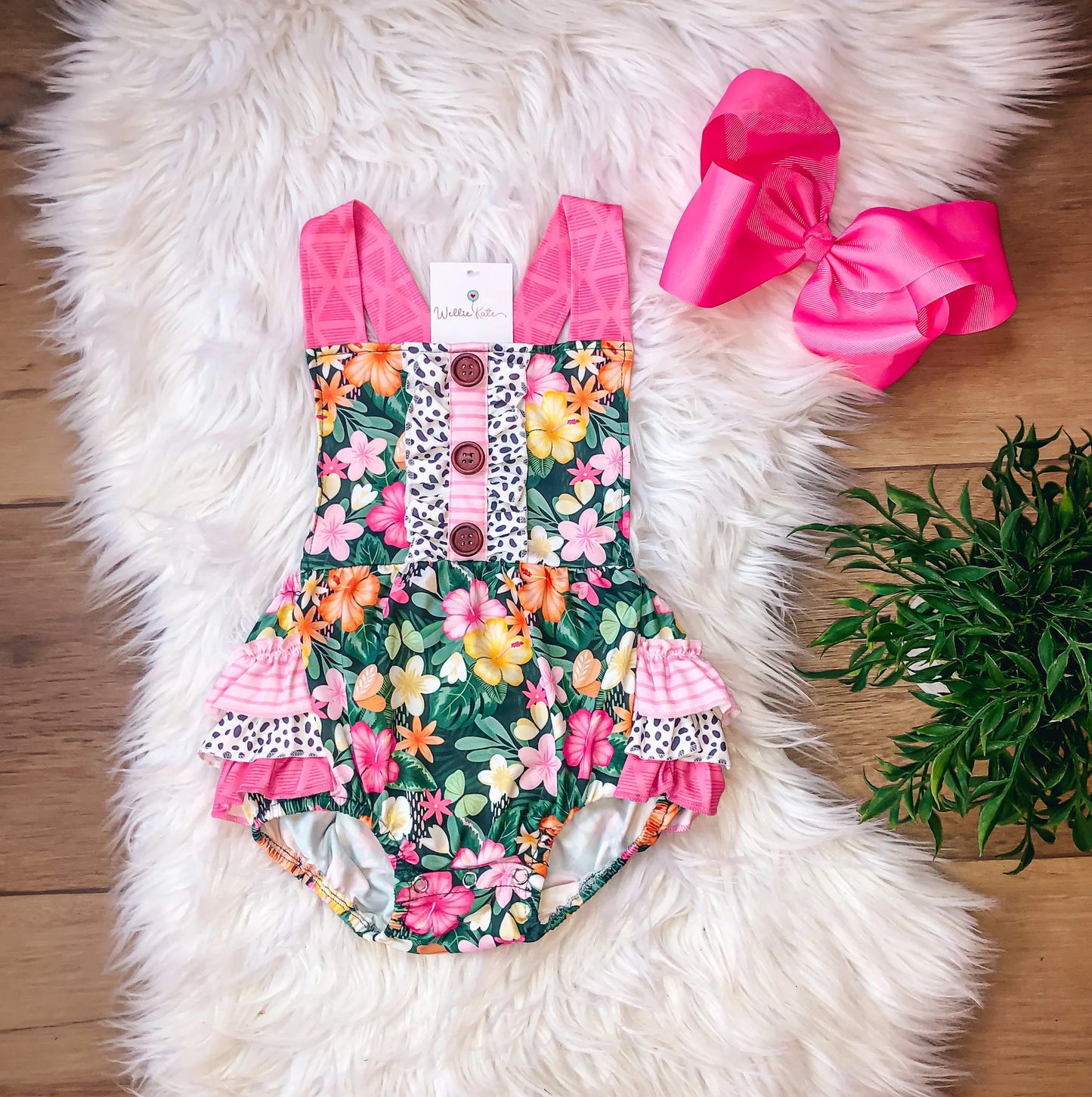 Island Blooms Infant Bubble Romper