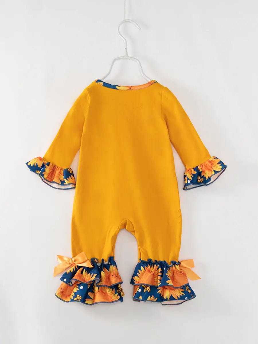 Yellow Daisy Baby Girl Ruffle Romper