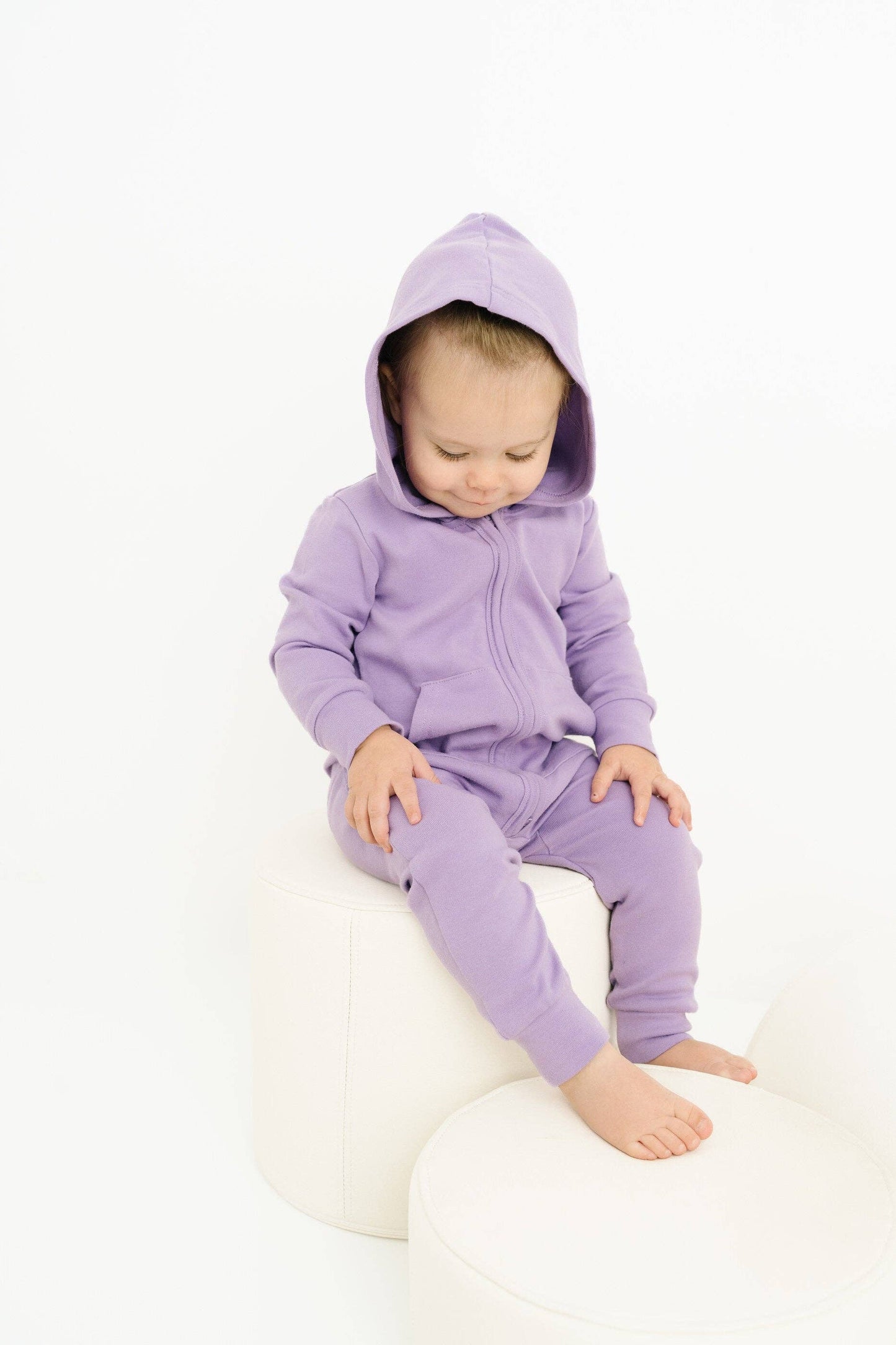 Zip Up Sweatsuit Hooded Romper