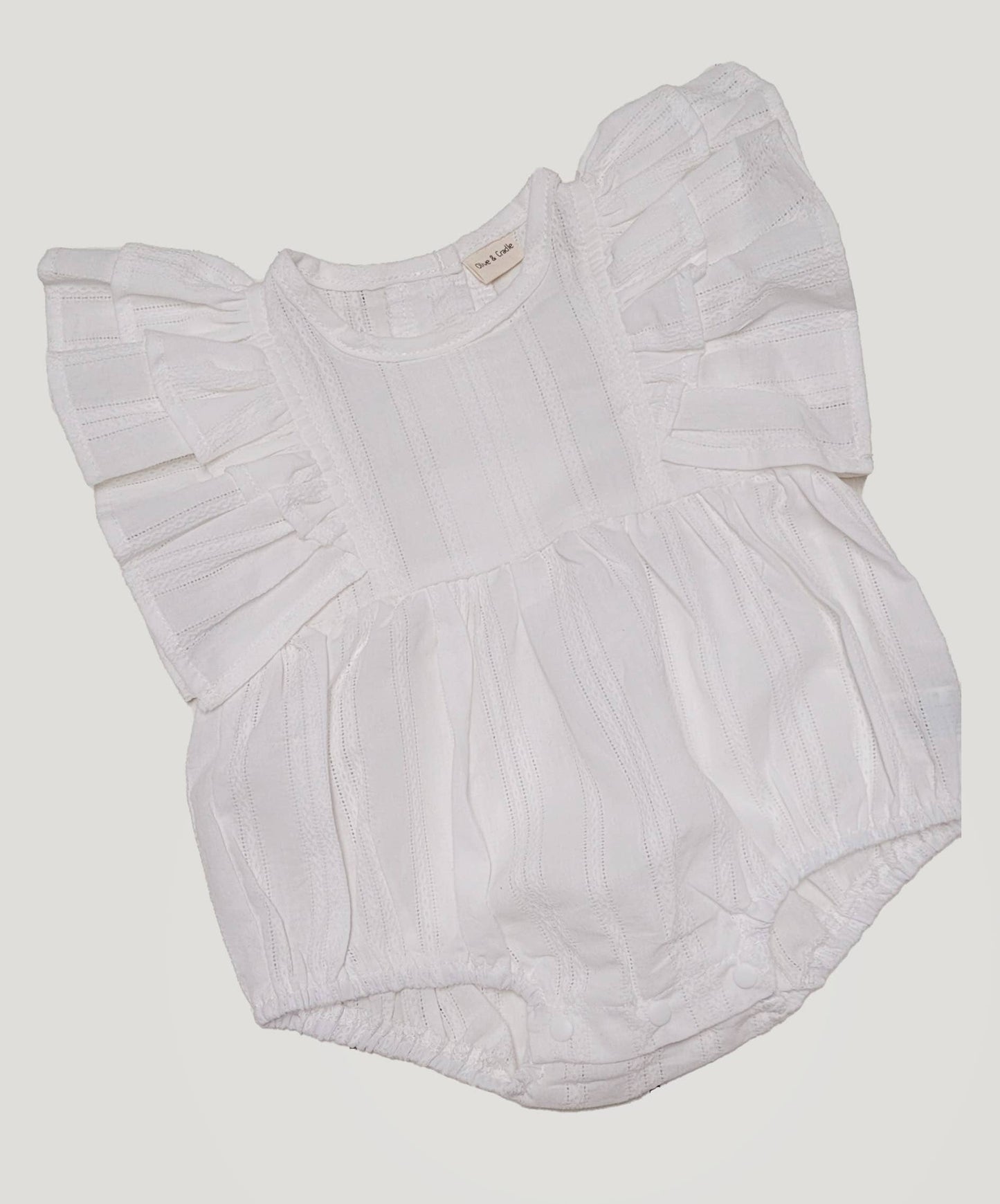 White Sleeveless Cotton Bubble Romper