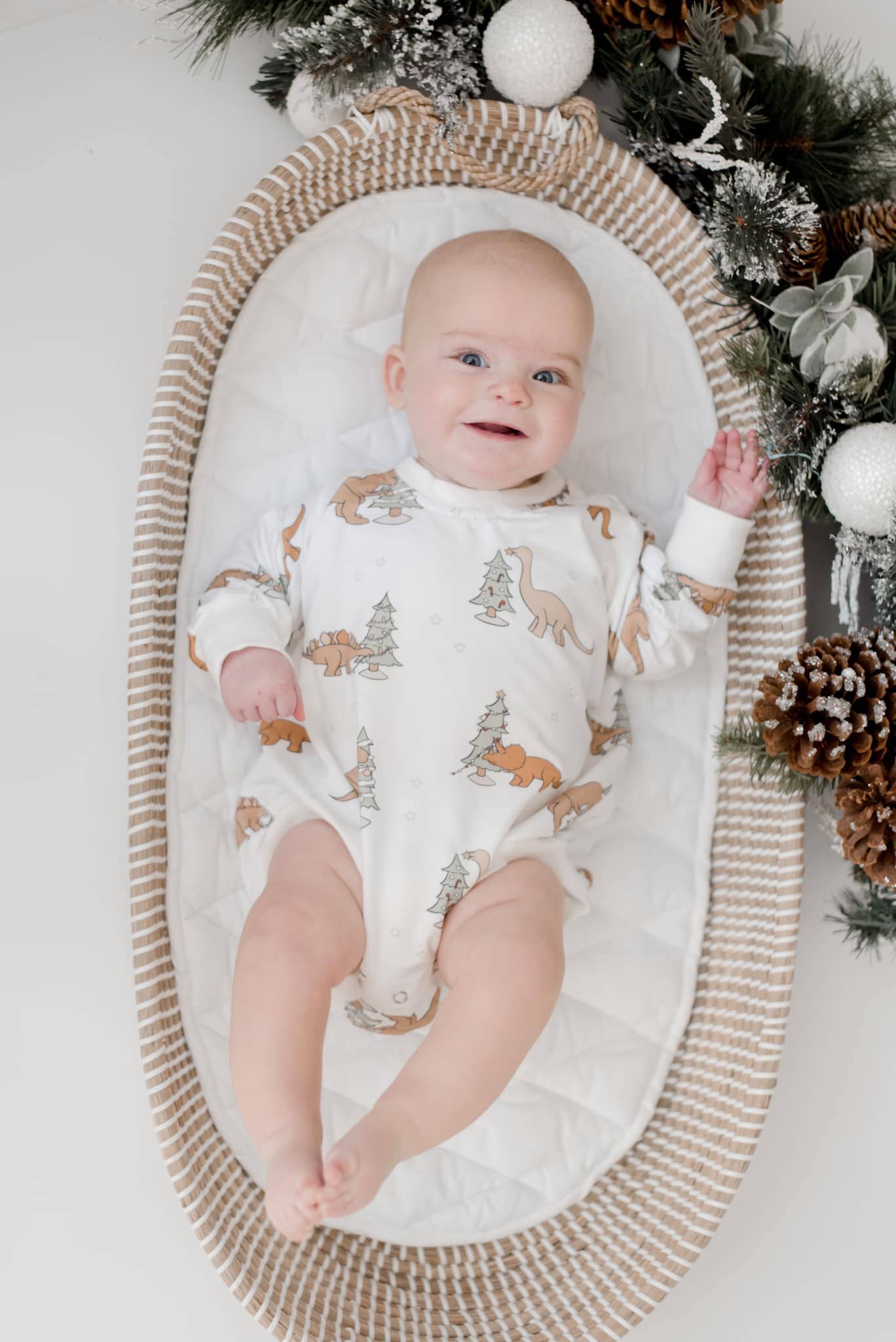 Christmas Dinosaur Bamboo Bubble Romper