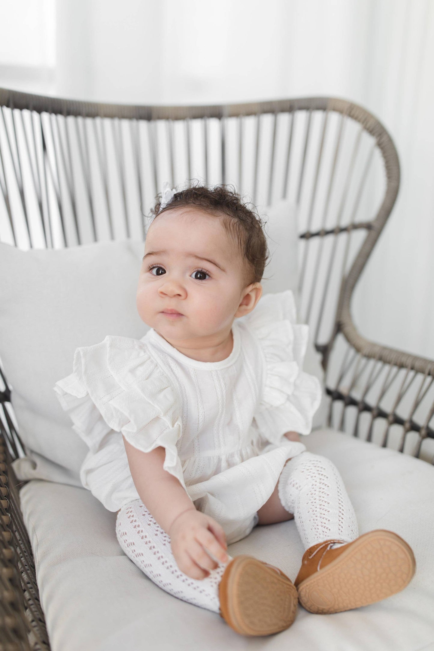 White Sleeveless Cotton Bubble Romper