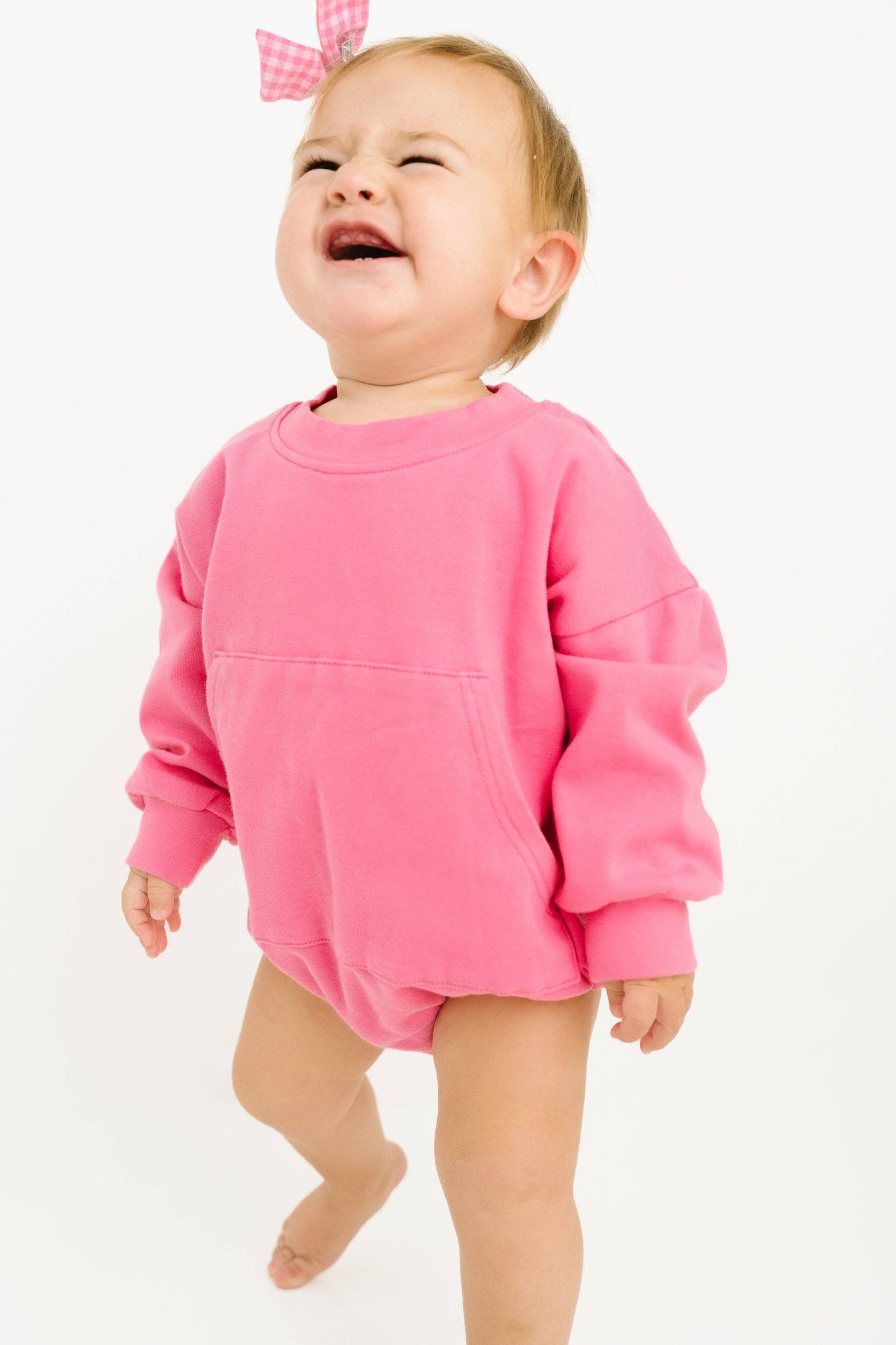 Bright Pink Sweatshirt Romper